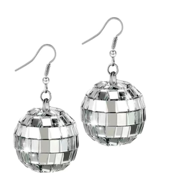 Disco Mirror Ball Drop Earrings - Picture 5 of 17